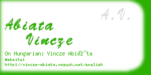 abiata vincze business card